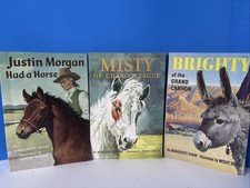 Marguerite Henry Lot of 3 MISTY OF CHINCOTEAGUE + JUSTIN + BRIGHTY (1970s) PB/VG picture