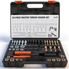 48PC Thread Repair Chaser Set UNF UNC SAE & Metric Thread Restorer Kit picture