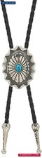 Western Bolo Tie For Men Women - Vintage-Turquoise-Bola Necktie-Accessories picture