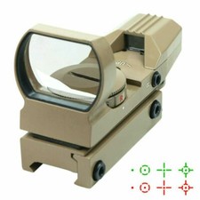 Tactical Holographic Reflex Sight Red - Green 4 Reticles with Rail Mount - Tan picture