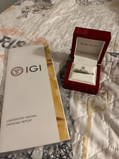 James Allen IGI Lab-Grown Oval Diamond 14k White Gold Solitaire Ring Size 7 picture