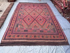 Coral Pink Faded Kilim Rug 8'11x12'7 Turkish Tribal Boho Vintage Flatweave rug picture