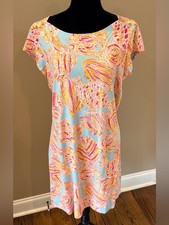 Women’s LILLY PULITZER Loren short sleeve boatneck bikini breakwater dress- XL picture