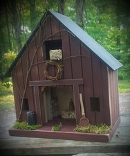 Primitive Barn Wooden , Rustic Horse Barn, Farmhouse Village Collection  Folkart picture