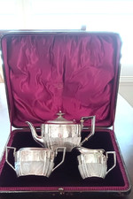 Antique 1892 Sheffield Sterling Tea Set by George Wishart for Daniel Todd & Son picture