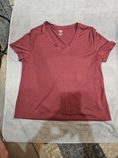 Athletic Works Core V-neck Tee Wild Ginger Pink Size Large 12-14 NWT picture