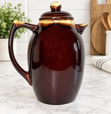Vintage Pfaltzgraff Brown Drip Coffee Pot Pitcher w/ Lid No 303 USA MCM picture