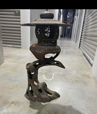 Rare Antique Japanese Tea Garden Lantern. Cast Iron From Early 19th Century. picture
