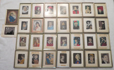 Vintage set of 30 Warner Artex Woven Silk Brocade Pictures with 29 metal frames picture
