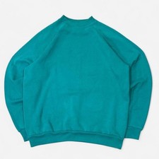 Hanes Activewear Sweatshirt Size L Teal Crewneck Blank Vintage picture