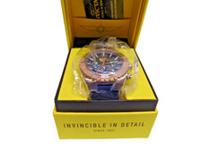 NIB Invicta Aviator rose gold Watch 100M Water Proof Tritnite #22523 blue band picture