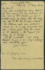 JEFFERSON DAVIS (CONFEDERATE STATES OF AMERICA) - AUTOGRAPH LETTER SIGNED picture