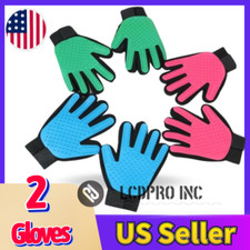 Pet Hair Gloves Brush Remover 1 Pair Dog Cat Comb Fur Mitt Massage Grooming Bath picture
