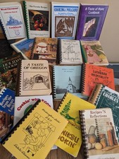 LOT OF 5 COOKBOOKS - RANDOM Vintage, Spiral, Community, Church, Etc Cookbook Lot picture