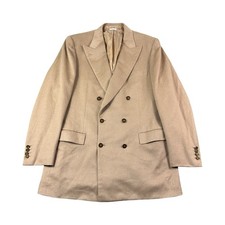 Brioni Flaminio Pure Camel Hair Double Breasted Metal Button Blazer Size 42L picture