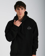 Cloud Nine Hoodie White Cloud Logo Streetwear. Black Mens Medium picture
