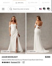 Azazie Women's Moonlight Wedding Dress Size 12 Brand New In Box. Never Worn picture