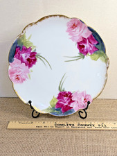 c. 1900–1914 Antique Bawo & Dotter Elite Works Limoges Hand Painted Rose 8.75