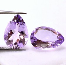 Certified Natural Pink Amethyst Pear Cut Pair 14x10 mm Top Lustrous Loose Gems picture