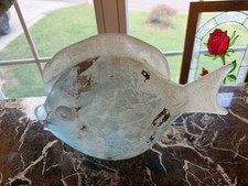 1980s Large Murano glass blue scavo fish sculpture designed by Mazzuccato picture