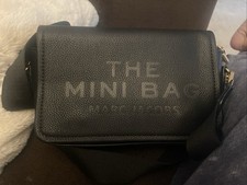 Marc Jacobs Mini Black Crossbody Bag Gold Hardware Logo Detachable Strap picture