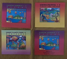 Mint Never Hinged United Nations 1997 Peter Max Earth Summit souvenir sheets picture
