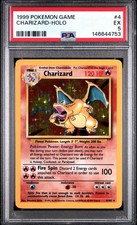 1999 POKEMON BASE SET UNLIMITED #4 CHARIZARD-HOLO PSA 5 picture