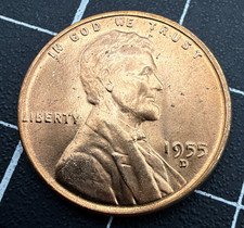 1955-D BU Unc Uncirculated Lincoln Wheat Cent Penny 1c - #001 picture