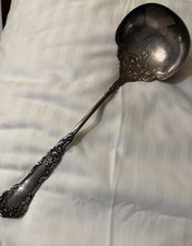 Antique H.J.Howe Ornate Sterling Silver SoupPunch Ladle 11” 159g Victorian Style picture