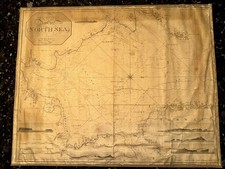 1819 Blachford Nautical Chart North Sea Linen Backed Map England Norway Denmark picture