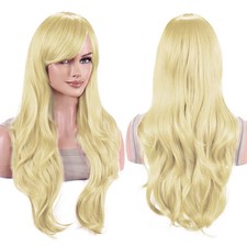 70cm Long Colorful Water Wavy Cosplay Wig with Bangs Fake Hairpieces for Women picture