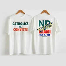 Vintage Styles Catholics Vs Convicts Vintage 1988 Notre Dame Vs Miami Football G picture