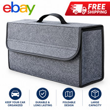 Large Car Trunk Organizer Felt Storage Bag Anti Slip Tool Box Gray Black picture