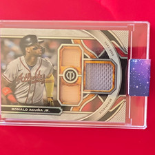 Topps 2023 Topps Tribute Ronald Acuña Jr. TR-RA Triple Relics Green /99 Braves picture