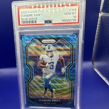 Panini 2020 Prizm D'Andre Swift RC Blue Wave Prizm /199 #358 PSA 10 Lions picture