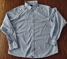 UNTUCKit Durif Wrinkle-Free Button-Up Relaxed Fit Blue Gingham Shirt - Men’s L picture