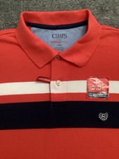 CHAPS Everyday Polo Classic Embroidered Red Shirt Men’s Size L picture