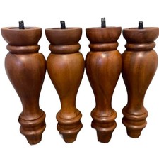 Natural Acacia Wood Finish Furniture Legs - Set of 4 picture