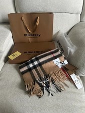 Burberry Cashmere CheckRectangle Scarf Beige Black Red. picture