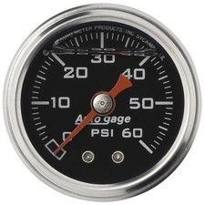 AutoMeter 2173 Autogage Fuel Pressure Gauge Liquid Filled Black 0-60PSI 1.5