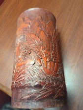 Antique Chinese Brush Bamboo Pot Beautiful Details picture