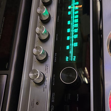 Vintage Stereo Receiver AM/FM Tuner Illuminated Dial Silver Sansui 800 Solid Sta picture