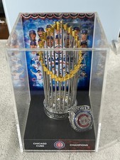 2016 Chicago Cubs World Series Championship Trophy & Ring With Display Case picture