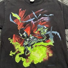Vintage style Spawn Comic Book short sleeve black color T shirt Reprint picture