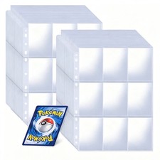 1800 Pocket 100 Sheets Trading Pokemon Card Album Binder Protector Page Sleeves picture