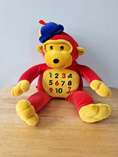 Vintage 2001 Main Joy Mathematical Monkey Plush Interactive Toy WORKS - Read picture