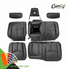 7PCS For 2003 - 2006Chevrolet Silverado Avalanche REAR Row Seat Cover Black picture