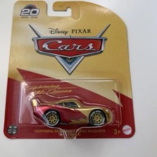 Disney Pixar 20th Anniversary Gold Lightning McQueen 1:55 Diecast Car Unopened picture