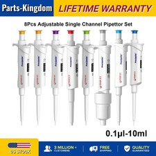 8-Piece 0.1μl to 10ml Micropipette Adjustable Volume Single Channel Pipettor Set picture
