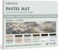 11X14 Sanded Pastel Paper Pad, 600Gsm 12 Sheets of 12 Mixed Colors | picture